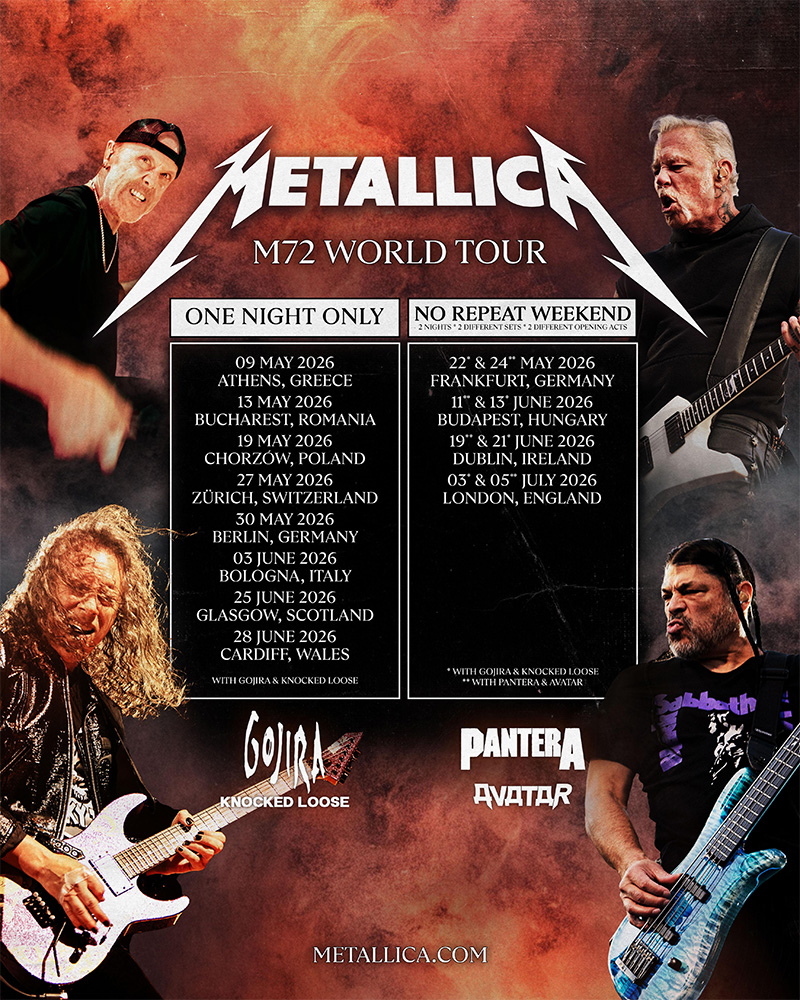 Metallica M72 Europe 2026