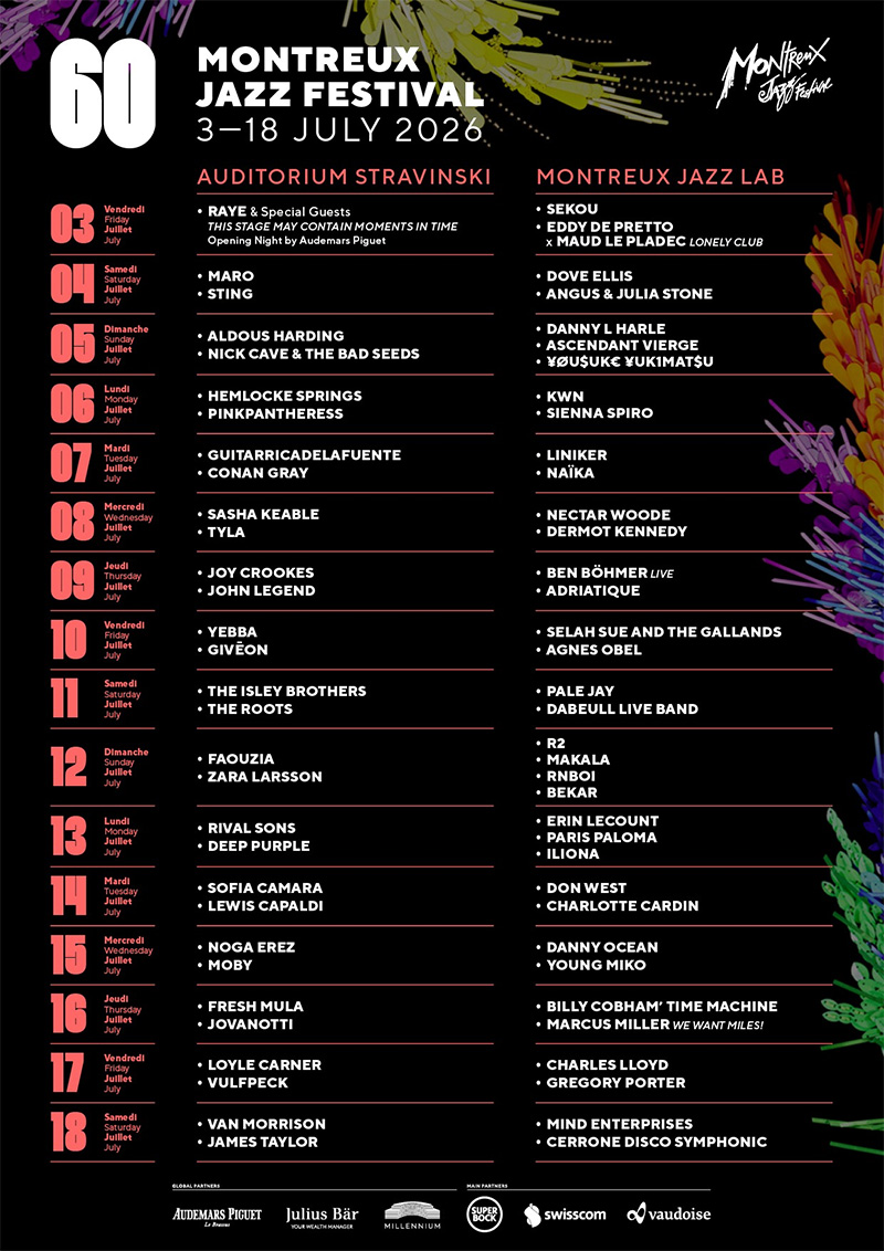 Programme Montreux Jazz Festival 2026