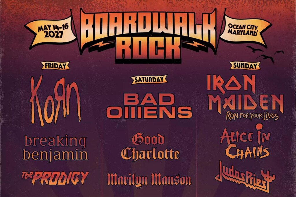 Boardwalk Rock 2027 : Korn, Bad Omens et Iron Maiden en têtes d'affiche à Ocean City, du 14 au 16 mai